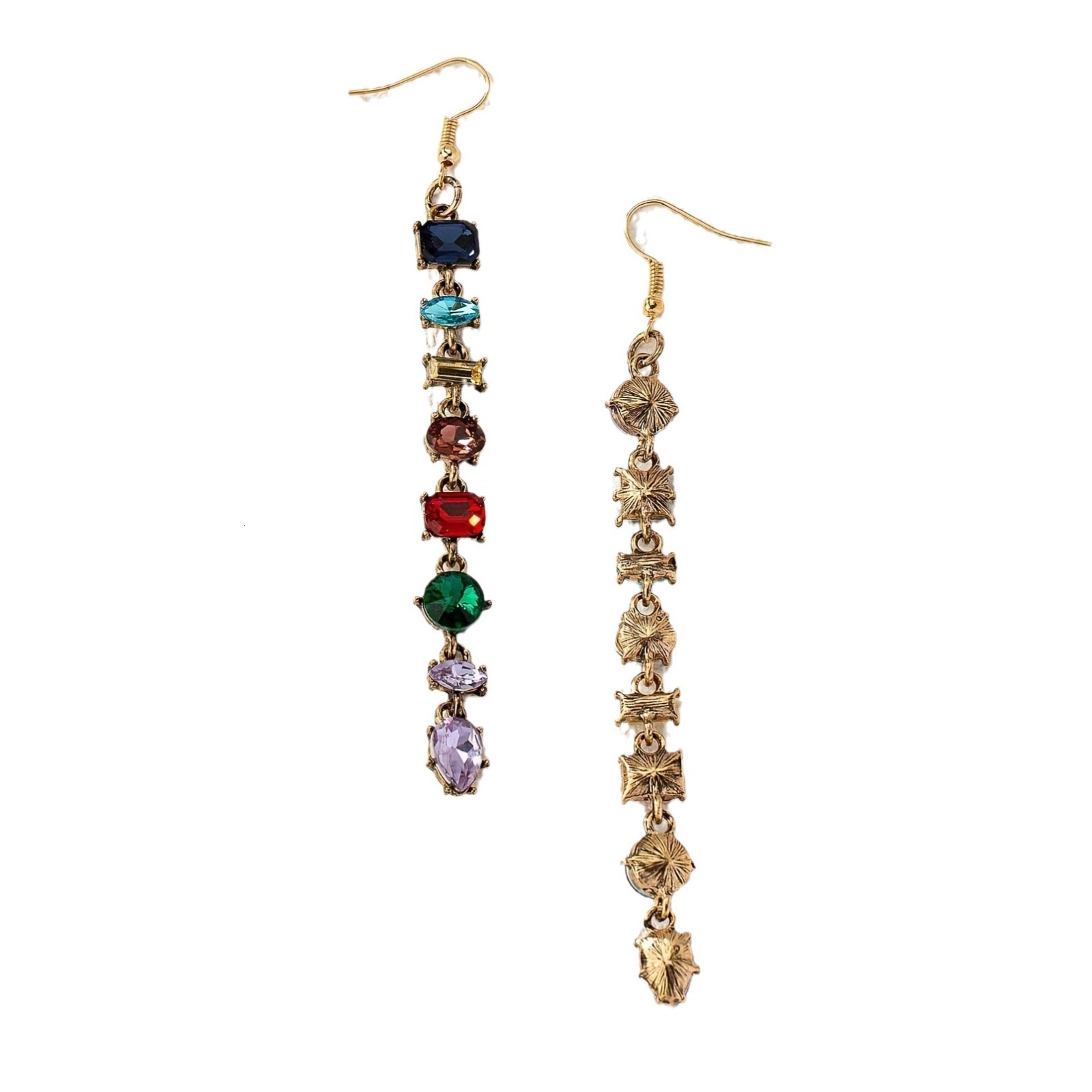 1 Pair of Tassel Chain Inlaid Dia Earrings Creative Style