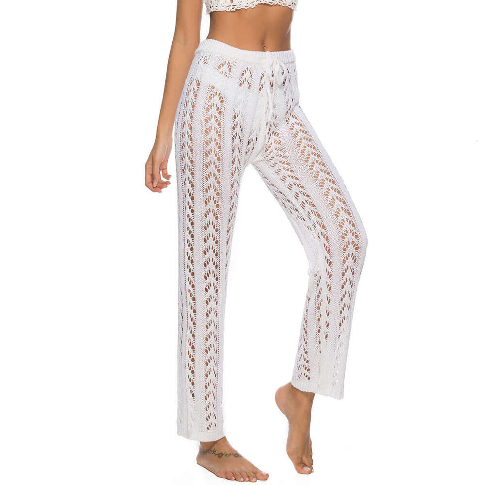 New Beach Hollow Loose Wide Long Pants Vacation Style B5