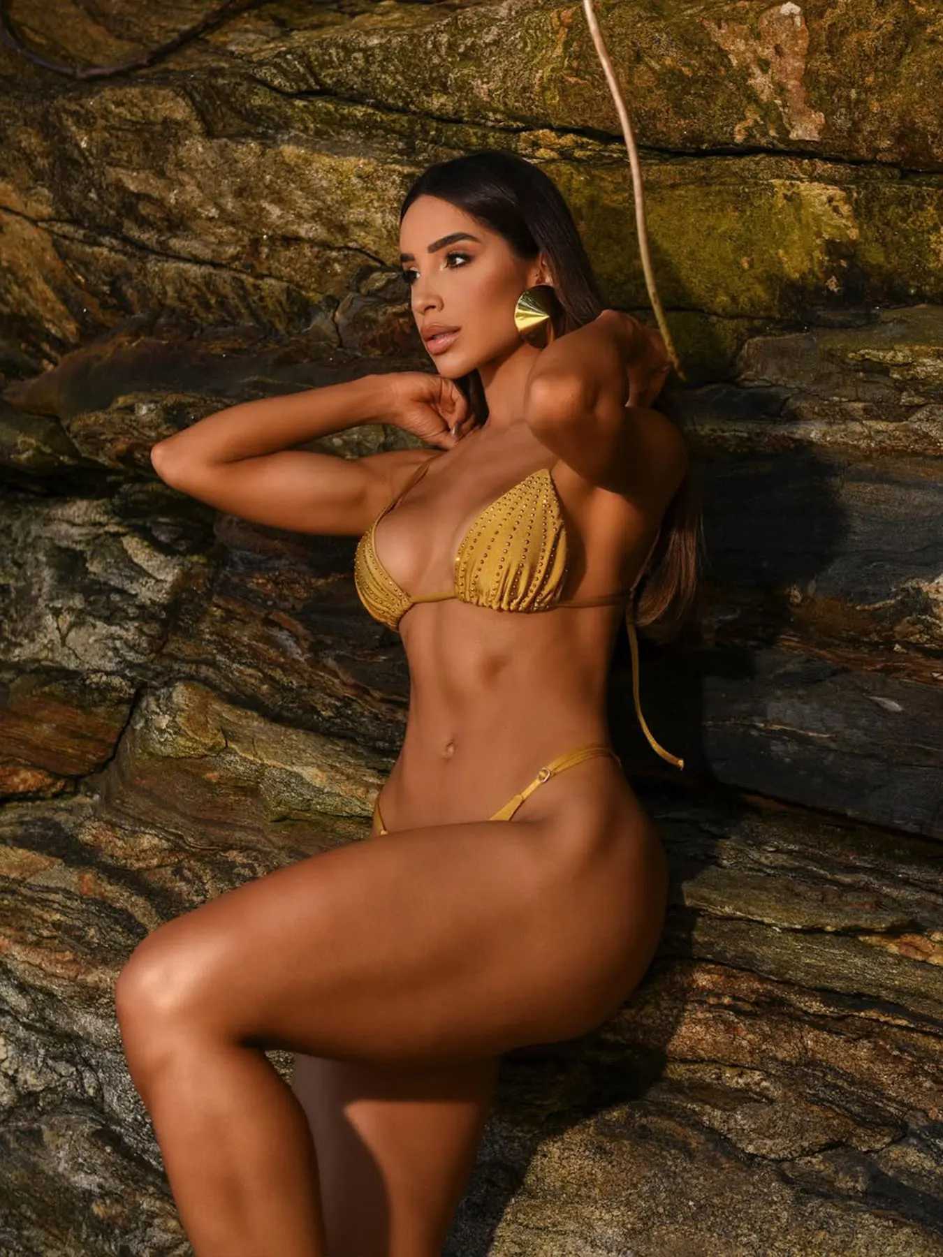 2025 Trend Full Diamond Bikini With Long Skirt Women Swimsuit Fashion Sexy Lady One Shoulder Dress Set Female Beachwear OutfitsXJ250624