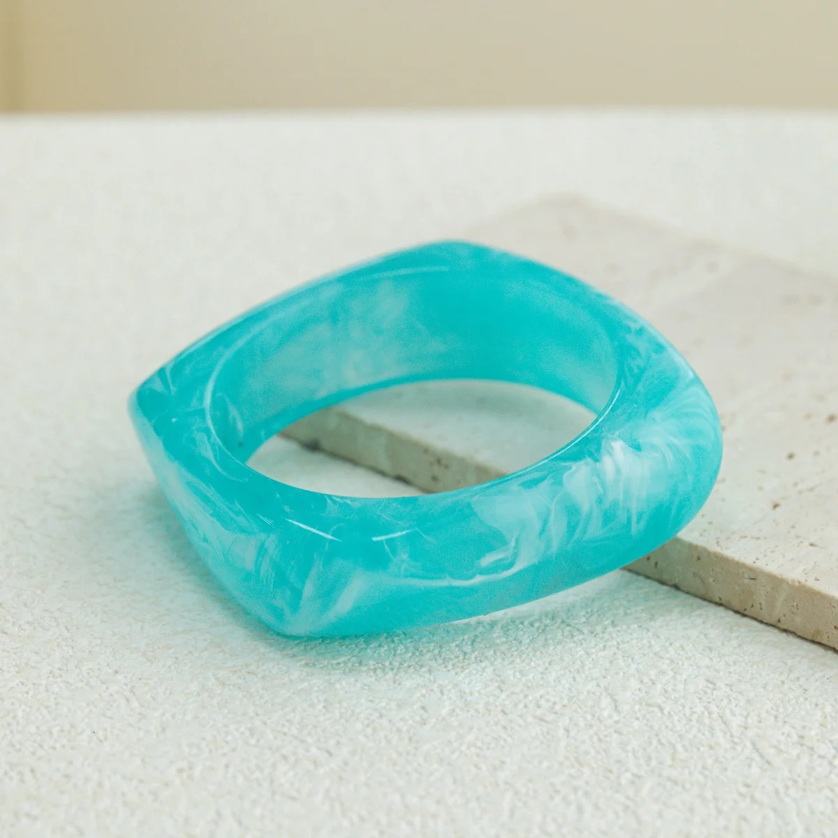 Fashionable Punk Summer Beach Marble Pattern Acrylic Bracelet for Womens Daily Wear and Parties bangles for women 250625