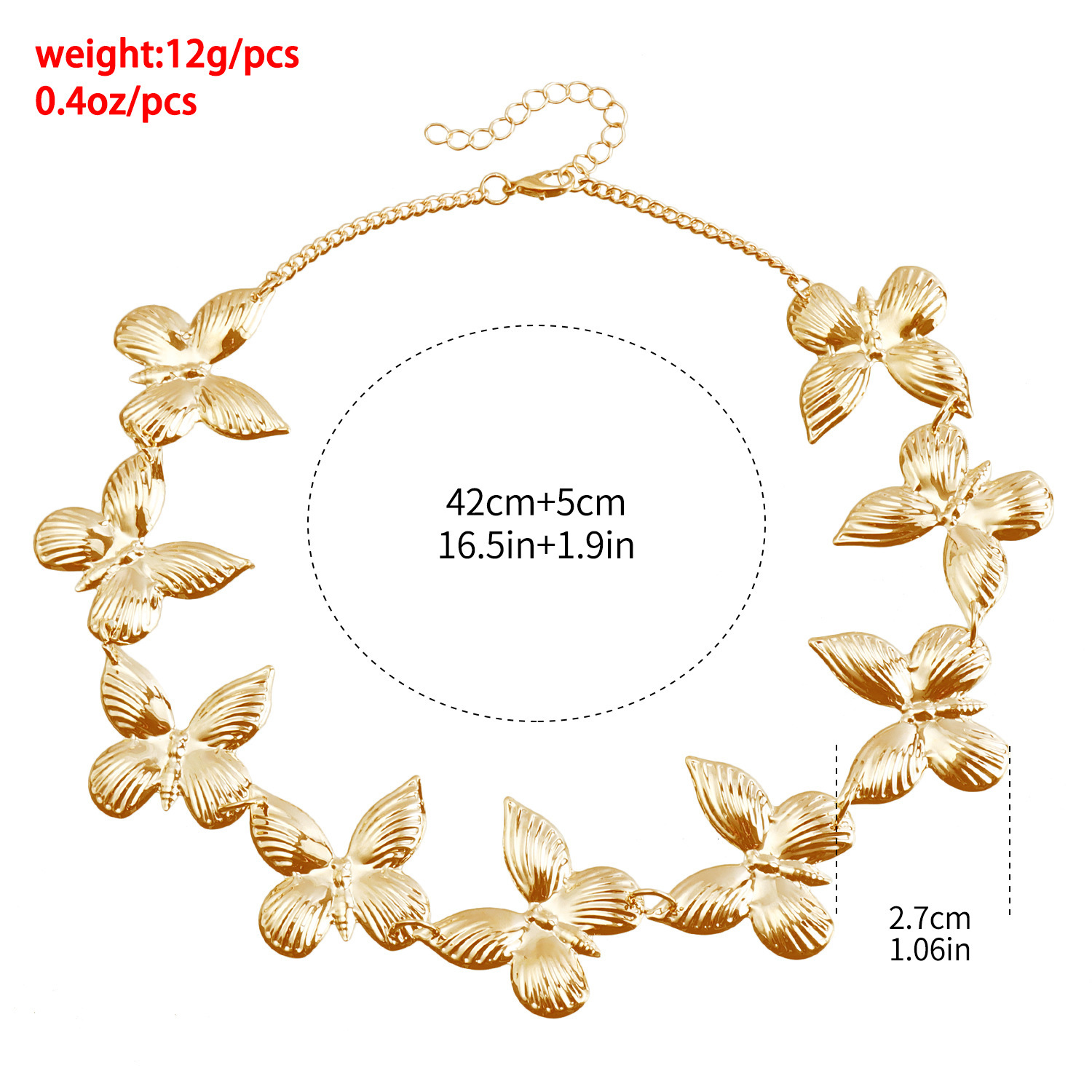 Accessories Creative Exaggerated Metal Hip Hop Punk Butterfly Tassel Necklace Set for Women Jewelry for Women