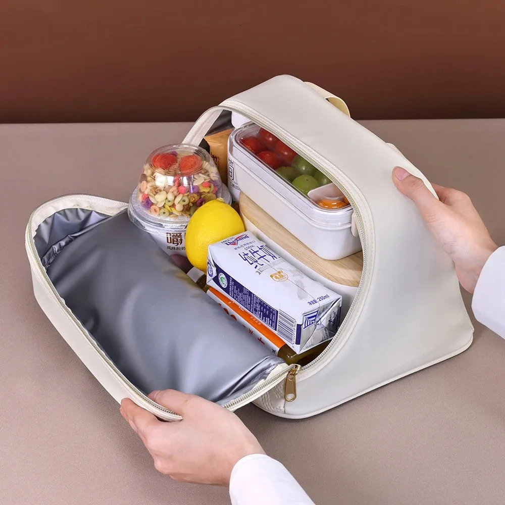 Portable Lunch Bag for OL Women Thermal Insulated Lunch Box Tote Cooler Handbag Waterproof Bento Pouch Office Food Shoulder Bags 250624