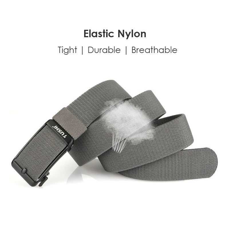 KOLBER 35mm Elastic Casual Belt for Men Metal Automatic Buckle Tight Canvas Stretch Belt Fashion Work Belt Male Waistband Gift W250625