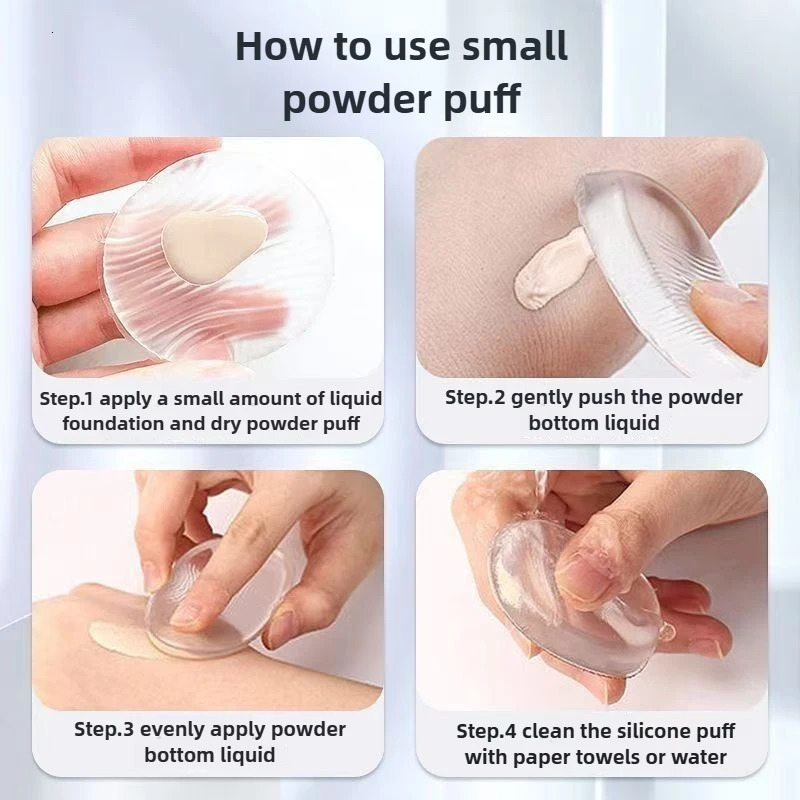 1/10pcs Jelly Soft Silicone Gel Powder Puff Sponge for Cosmetic Face Foundation BB Cream No Powder Eating Powder Makeup Tool 250625