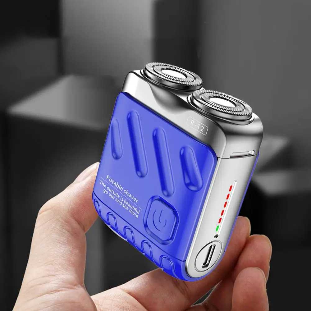 Men Electric Shaver IPX7 Waterproof Type-C Rechargeable Mini Rotary Razor Portable Hair Beard Trimmer Remover Tool W250625