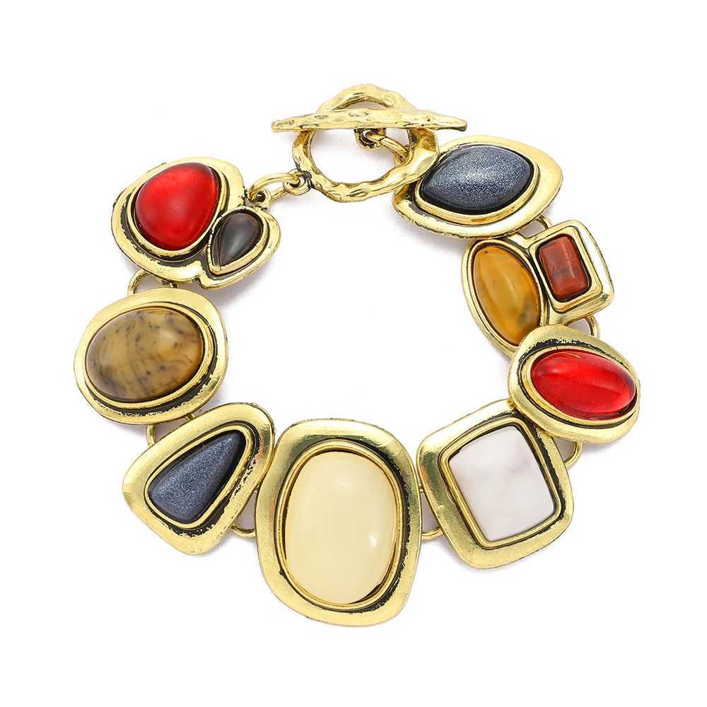 Retro Colorful Natural Stone Bracelets Creative Unique Crystal Bangles for Women Exquisite Fashion Jewelry Gifts X250625