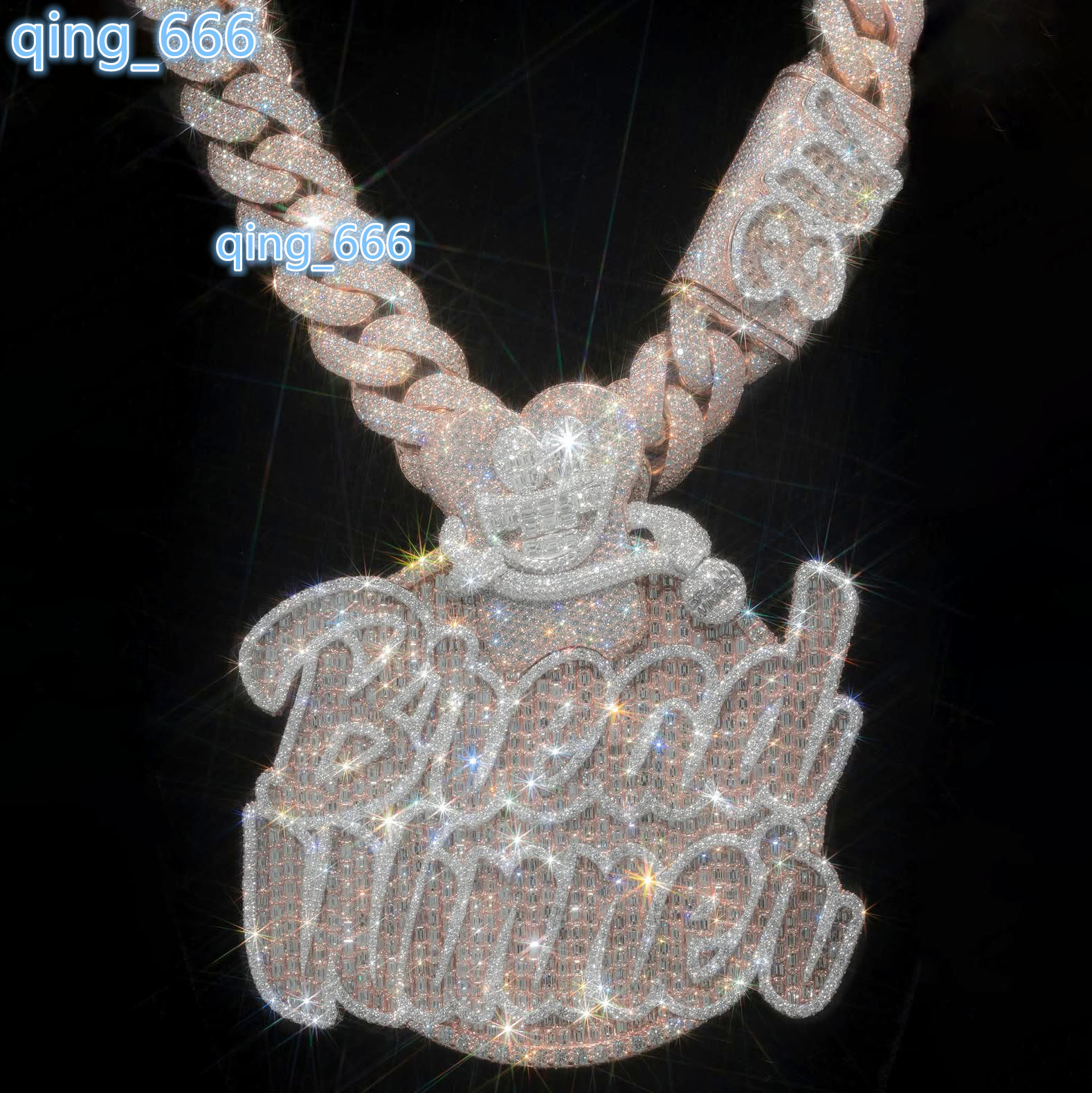 Custom Pass Diamond Test Chain Iced Out Vvs Moissanite 925 Silver 18K Gold Hip Hop Letter Fine Jewelry Necklace Name Pendant Man