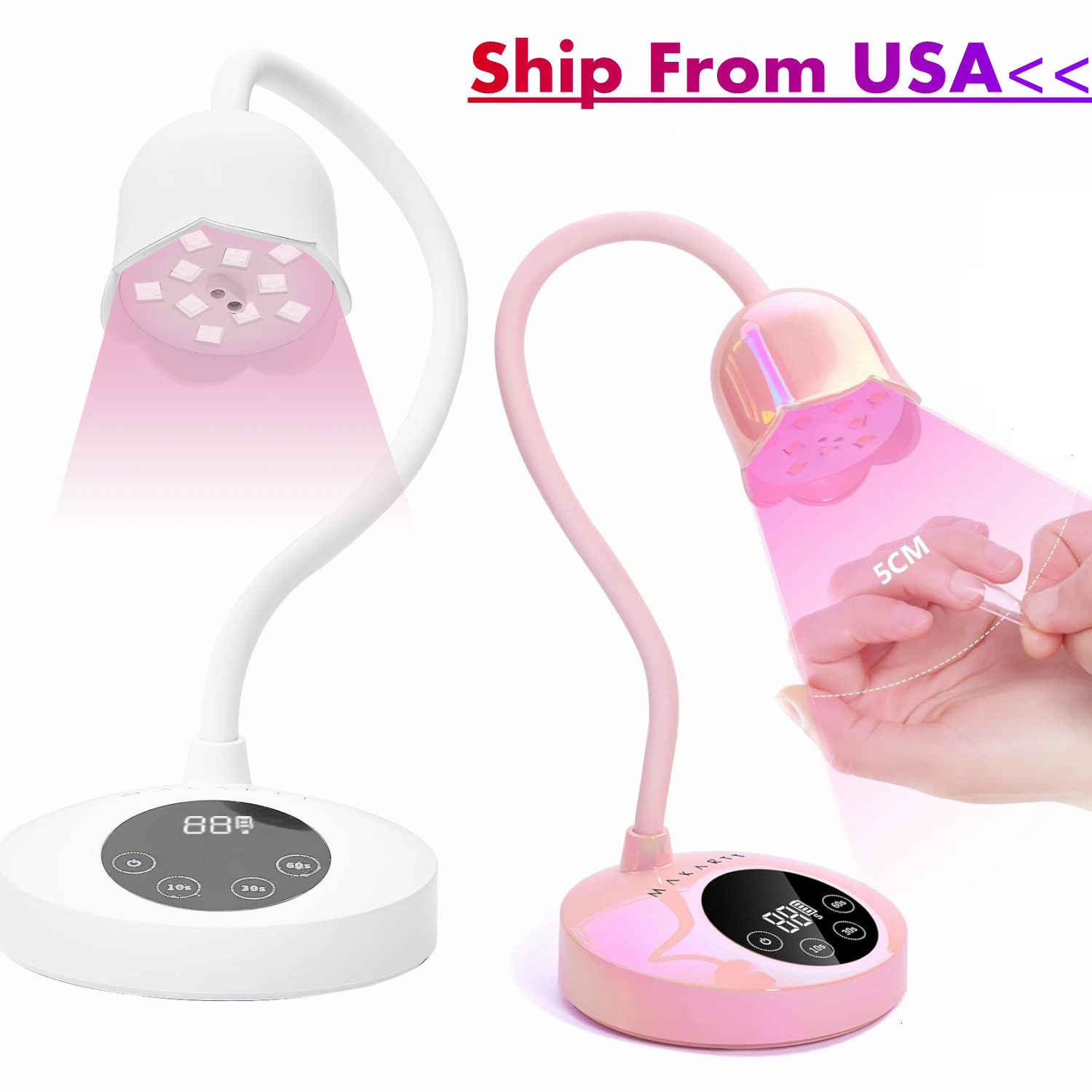 Makartt UV Nail Lamp Rechargeable LED Light for Gel Polish Rhinestone Glue Fast Curing 30S/60S Minicure Dryer with 4 Timers 250625