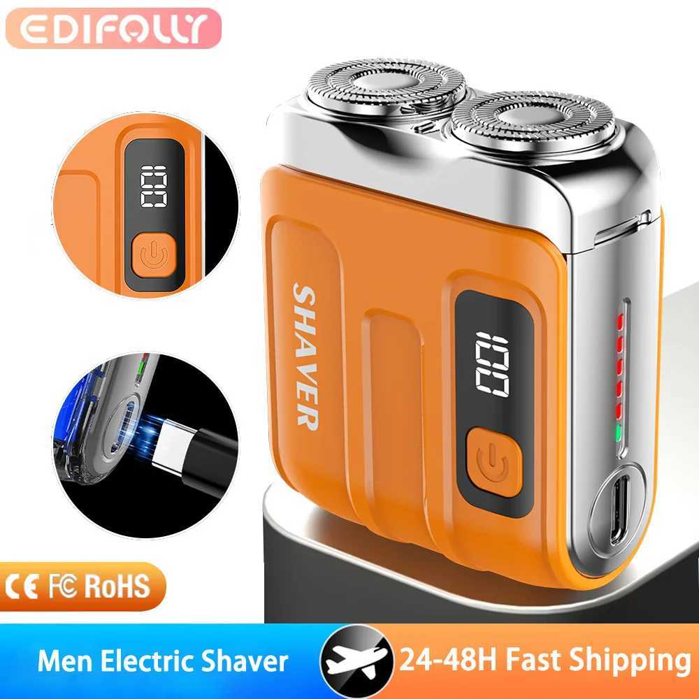 Electric Smart Shaver Digital Display Travel Razor Mini Dual Blade Shaver Waterproof Powerful Men Shaver Portable Beard Trimmer W250625