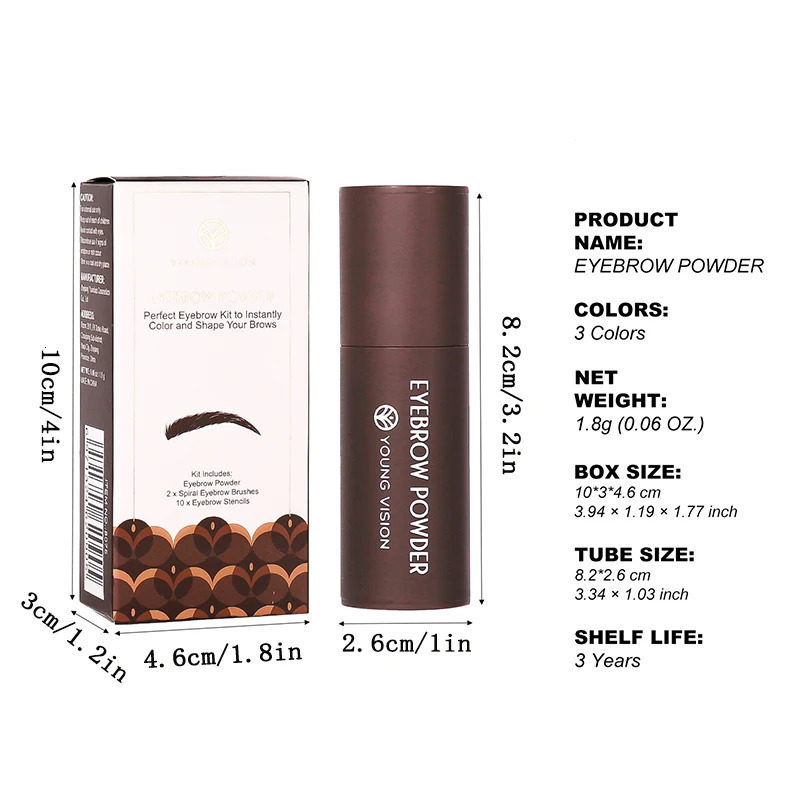 3-in-1 Brow Shaping Kit Hairline Shading Powder Hairline Grooming Powder Eyebrow Powder 10 Eyebrow Cards 10 shapes 2 Eyebro 250625