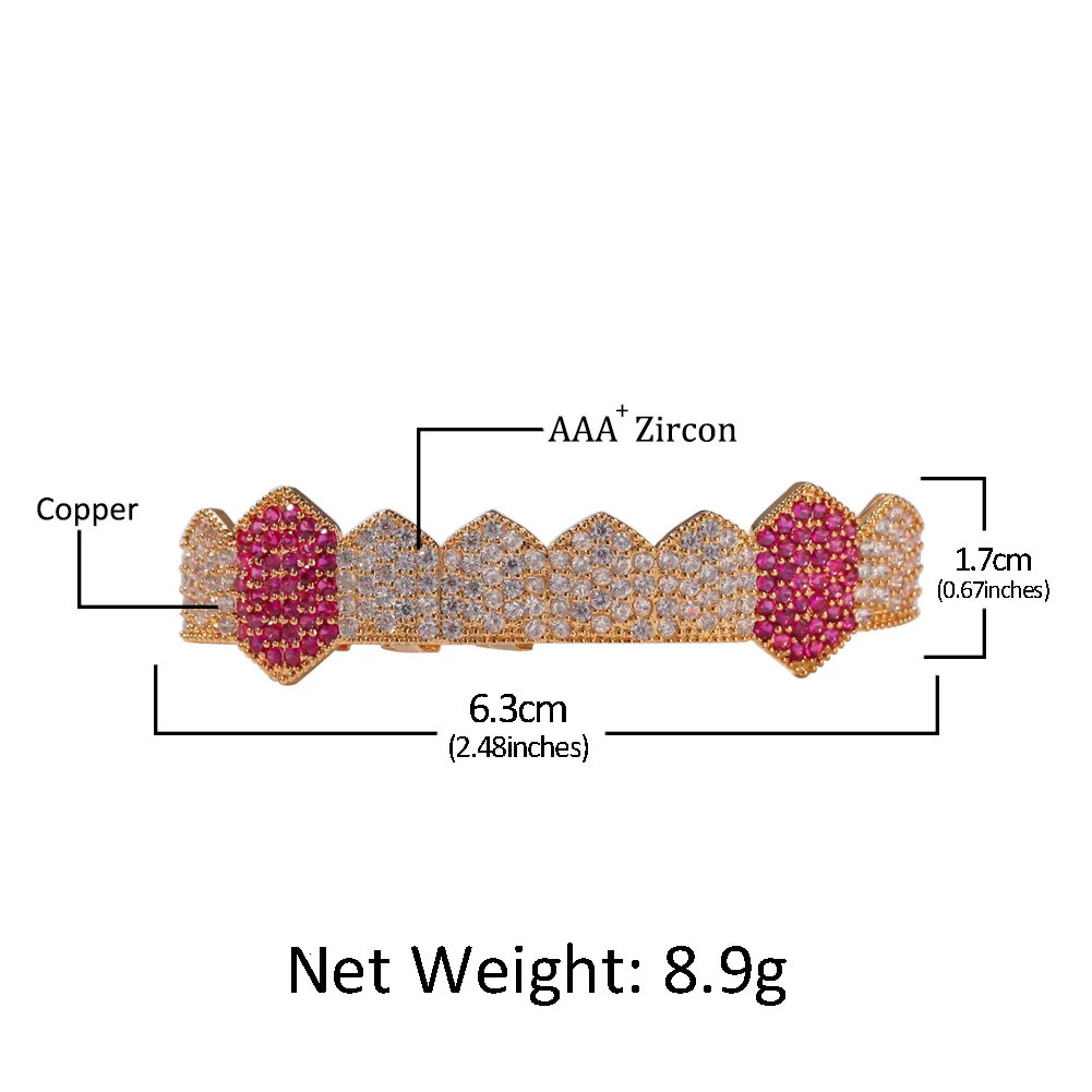 Single Row 8 Teethes Teeth Top Bootom Dental Mouth Caps Cosplay Party Rapper Hip Hop Jewelry TG173 250606