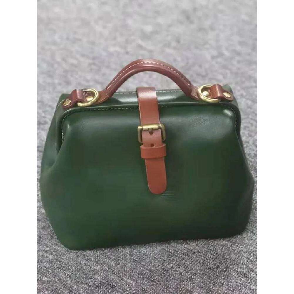 Hot Selling Vintage Women Cowhide Genuine Leather Doctor Mixed Colors Fashion Handbag Ladies Strap Shoulder Bag New Totes Crossbody Bags Designer Bags
