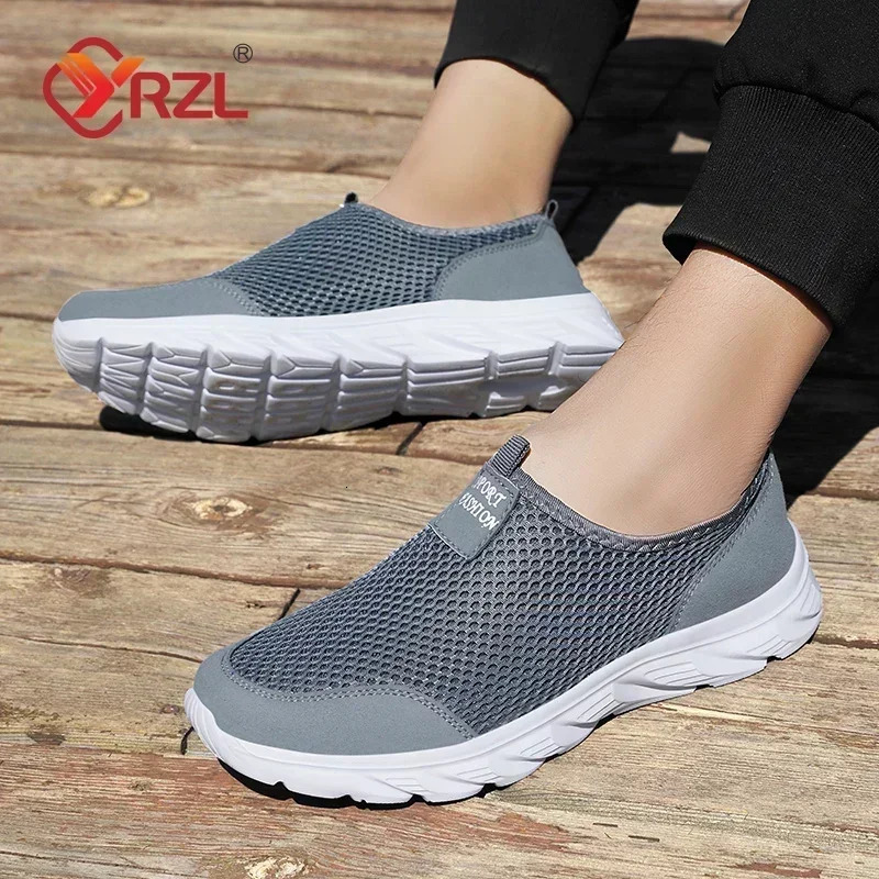 YRZL Lightweight Men Casual Shoes Breathable Slip on Male Casual Sneakers Anti-slip Mens Flats Outdoor Walking Shoes Size 38-46 250624
