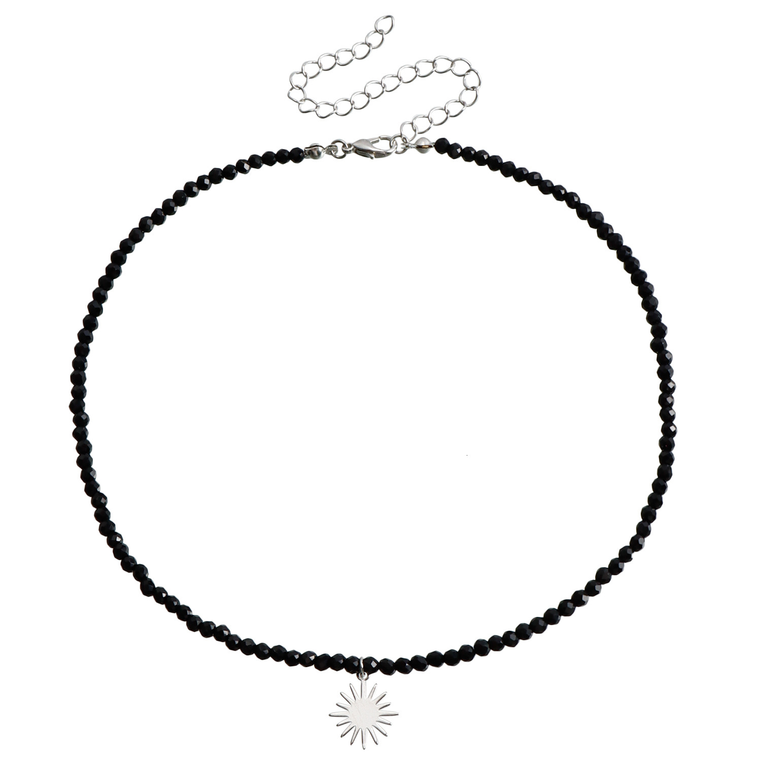 Niche Design Elegant White Water Flow Pattern Mother-of-Pearl Black Pointed Imitation Crystal Light High-End Necklace for Women Jewelry for Women