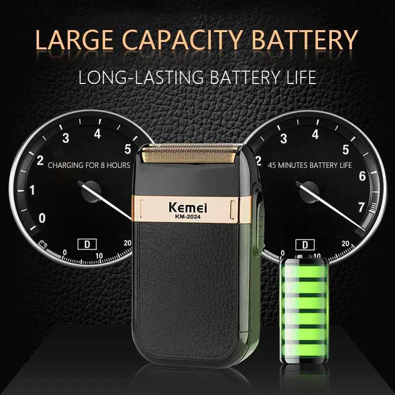 Kemei KM-2024 Professional Mens Shaving Machine USB Charging Electric Shaver Waterproof Beard Trimmer Hair Trimmer Machine W250625