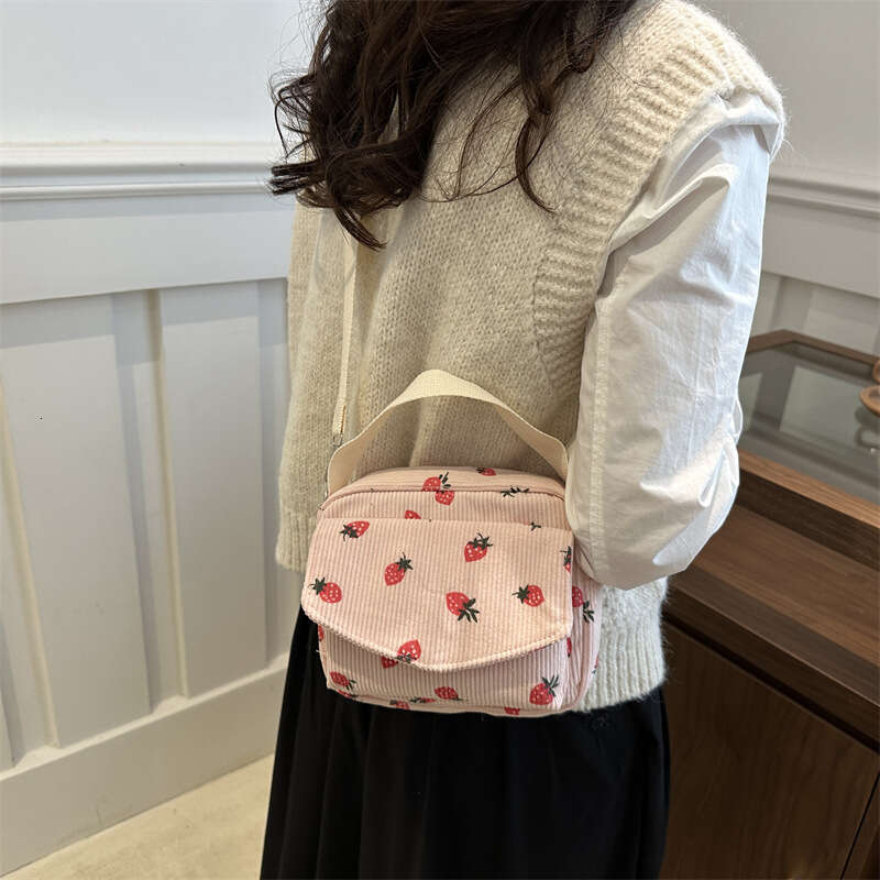 for Women 2024 New Summer Fashion Versatile Crossbody Soft Cute Strawberry Shoulder Small Square Bag