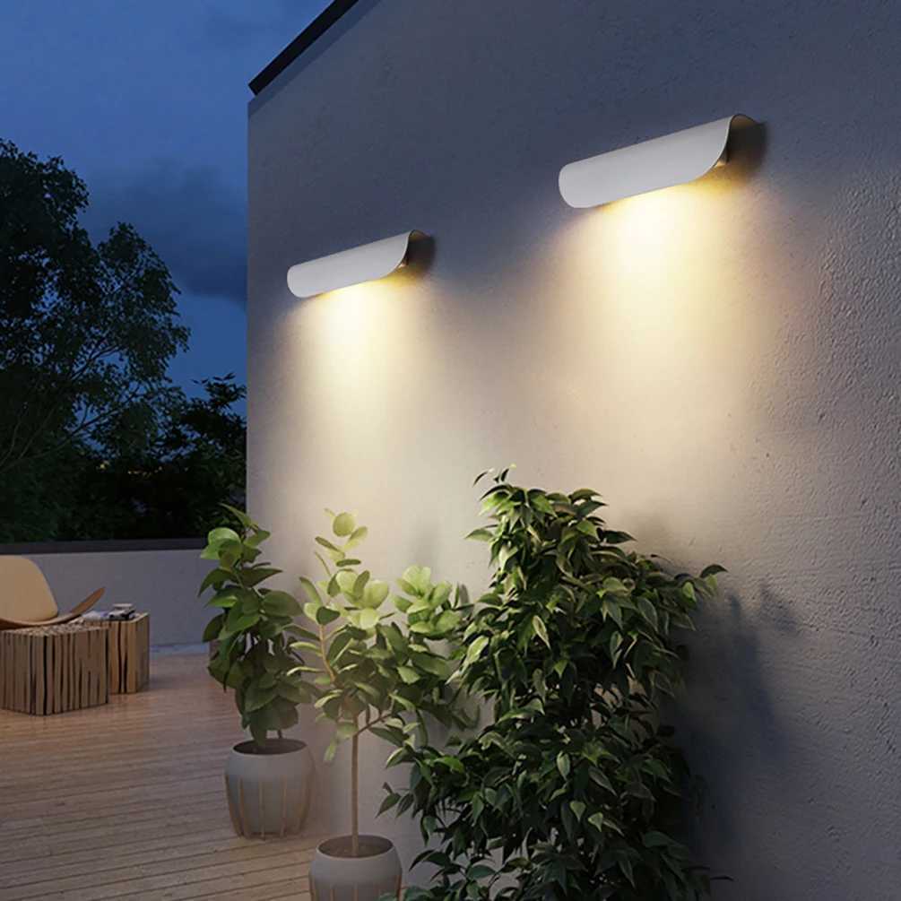 AC85-265V 9W LED Wall Lamp Indoor Outdoor IP65 Waterproof Modern Minimalist Style Black/White Shell Aluminum Porch Garden LightsXJ250624