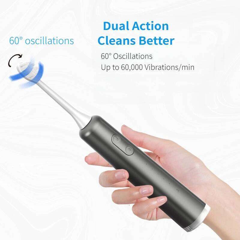SUBORT S6 Wave Oscillation & Vibration Sonic Electric Toothbrush for Adults USB-C Rechargeable with 2 Heads