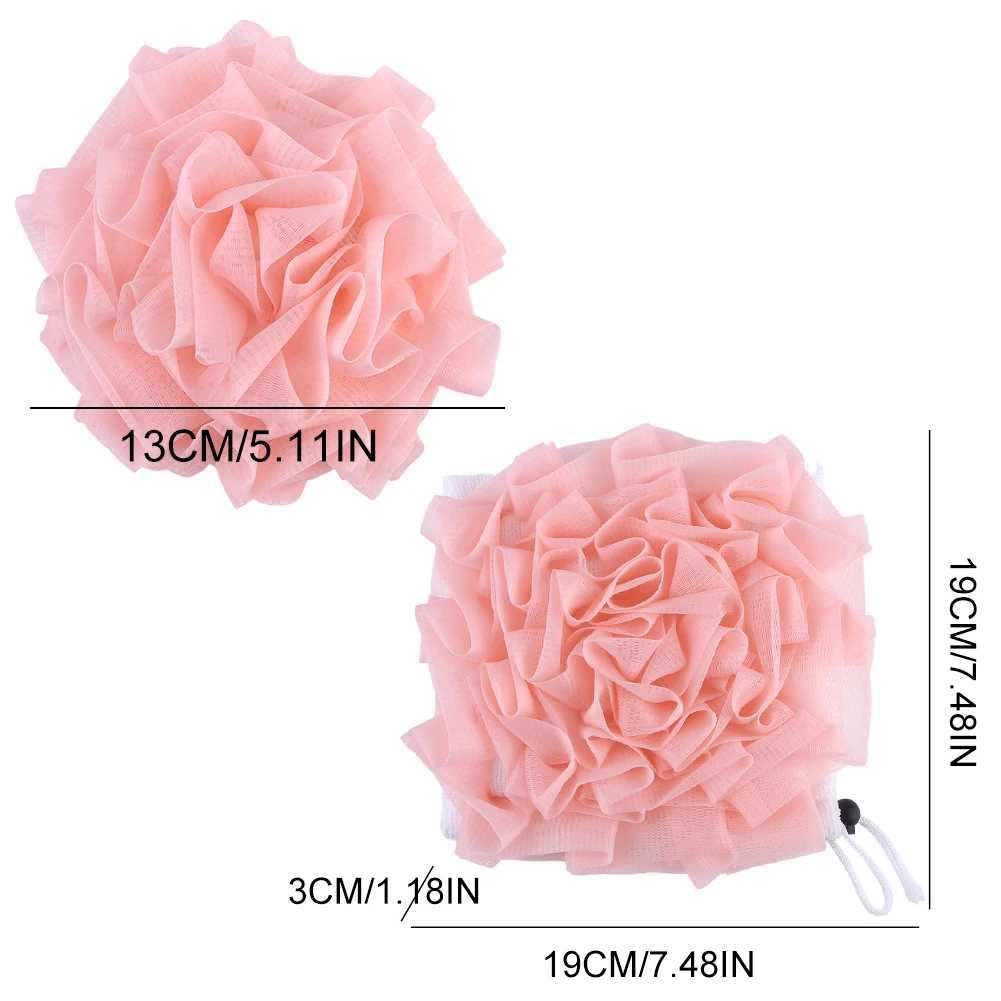 2 in 1 Bath Loofah Sponge with Drawstring Bath Ball Bath Loofah Shower Washcloth Set for Women Men R250625