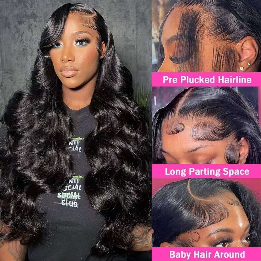 Cutebla 30 40 42 Inch Human Hair Brazilian Body Wave 13x6 HD Front Wigs 13x4 Lace Frontal Wig For Women