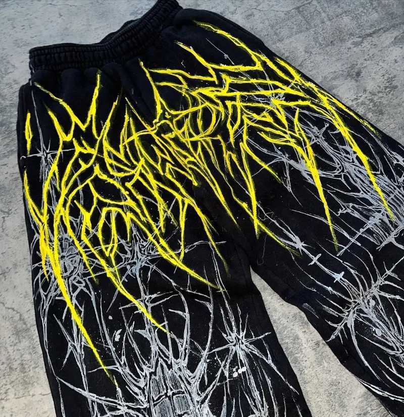 Hip-hop High Street Harajuku Retro Rock Oversized Sweatpants Men Y2k Casual Fashion Gothic Punk Loose Wide-leg Pants Women X250625