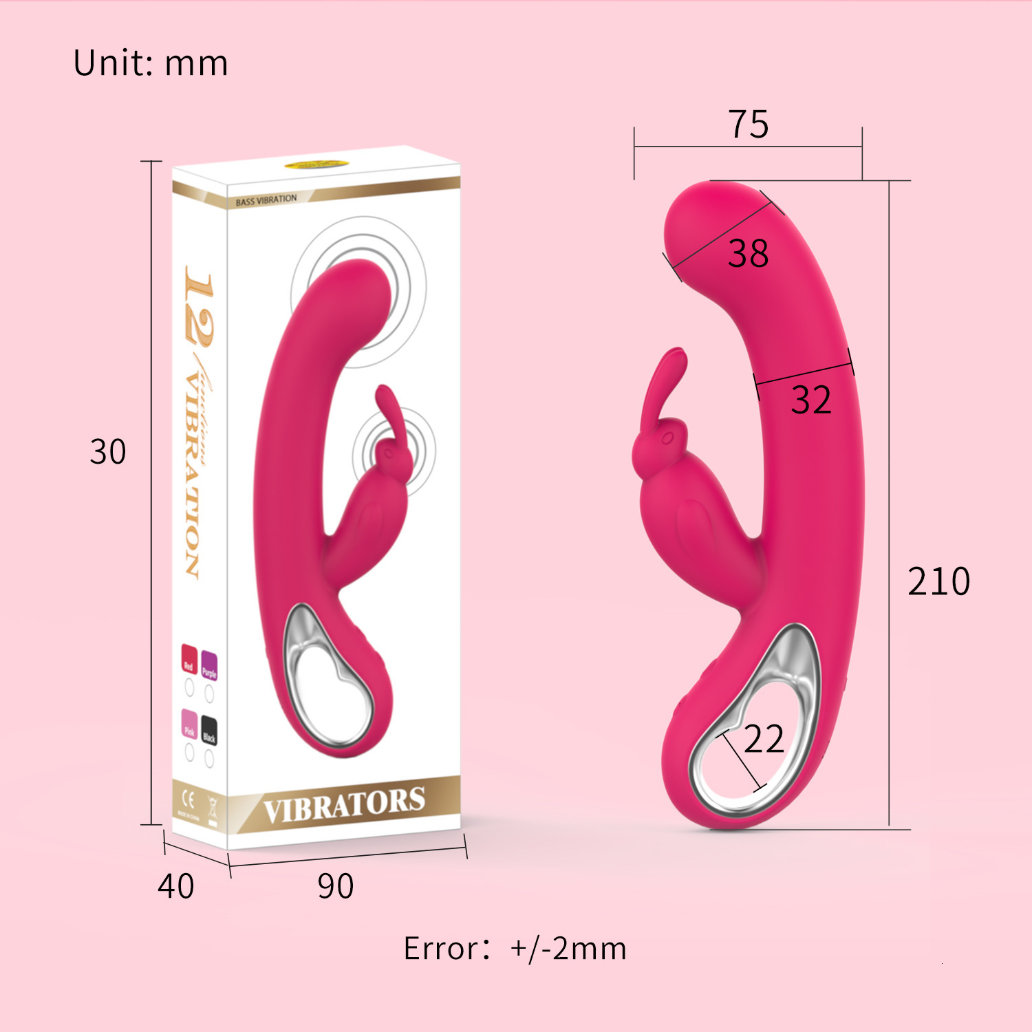 Adult Sex Toys Silicone Rabbit Vibrator for Women Dual-Headed Vibrating Massager