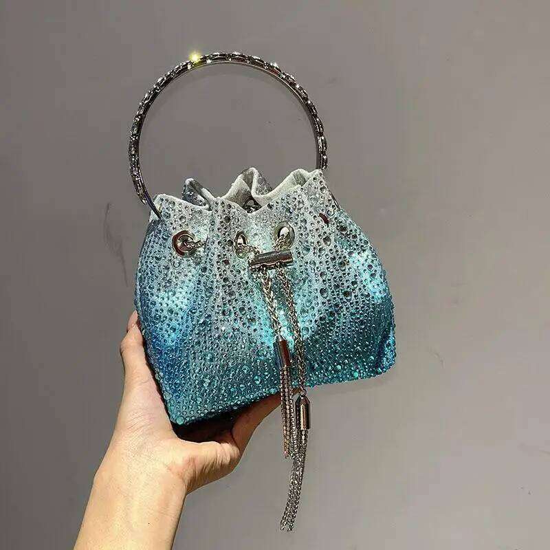 Fashionable Mini Exquisite Pleated With Shiny Color Dias Polka Dots, Niche High-End Feel, And Crossbody Bag