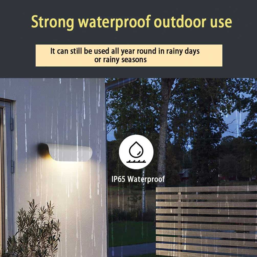 AC85-265V 9W LED Wall Lamp Indoor Outdoor IP65 Waterproof Modern Minimalist Style Black/White Shell Aluminum Porch Garden LightsXJ250624