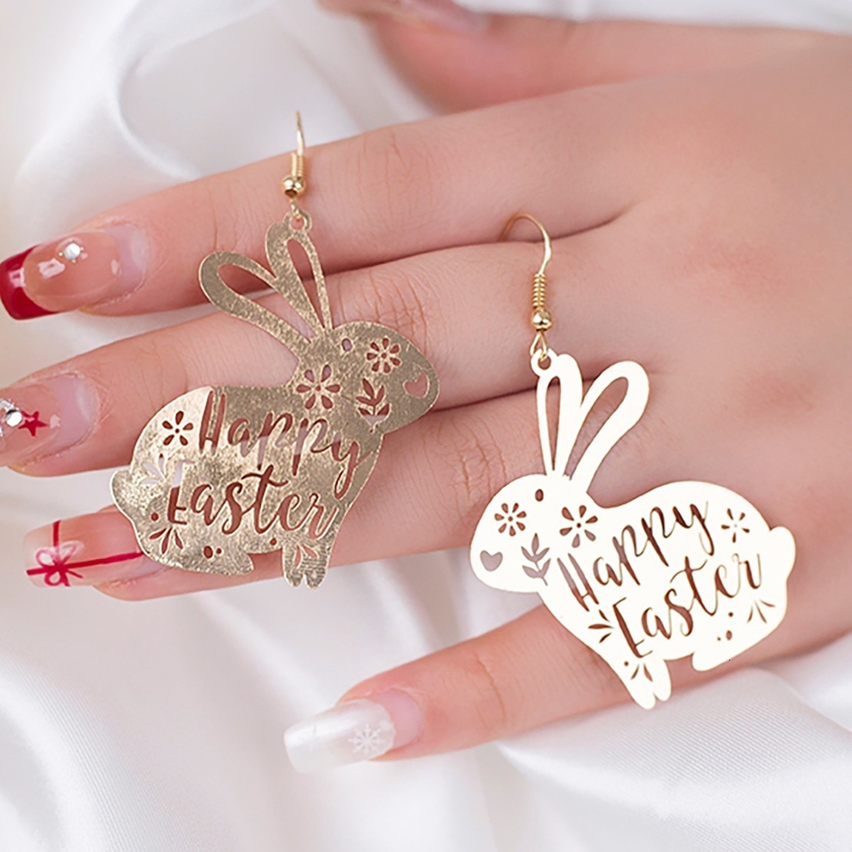 1 Pair Copper Easter Bunny Earrings Simple Style Celebration