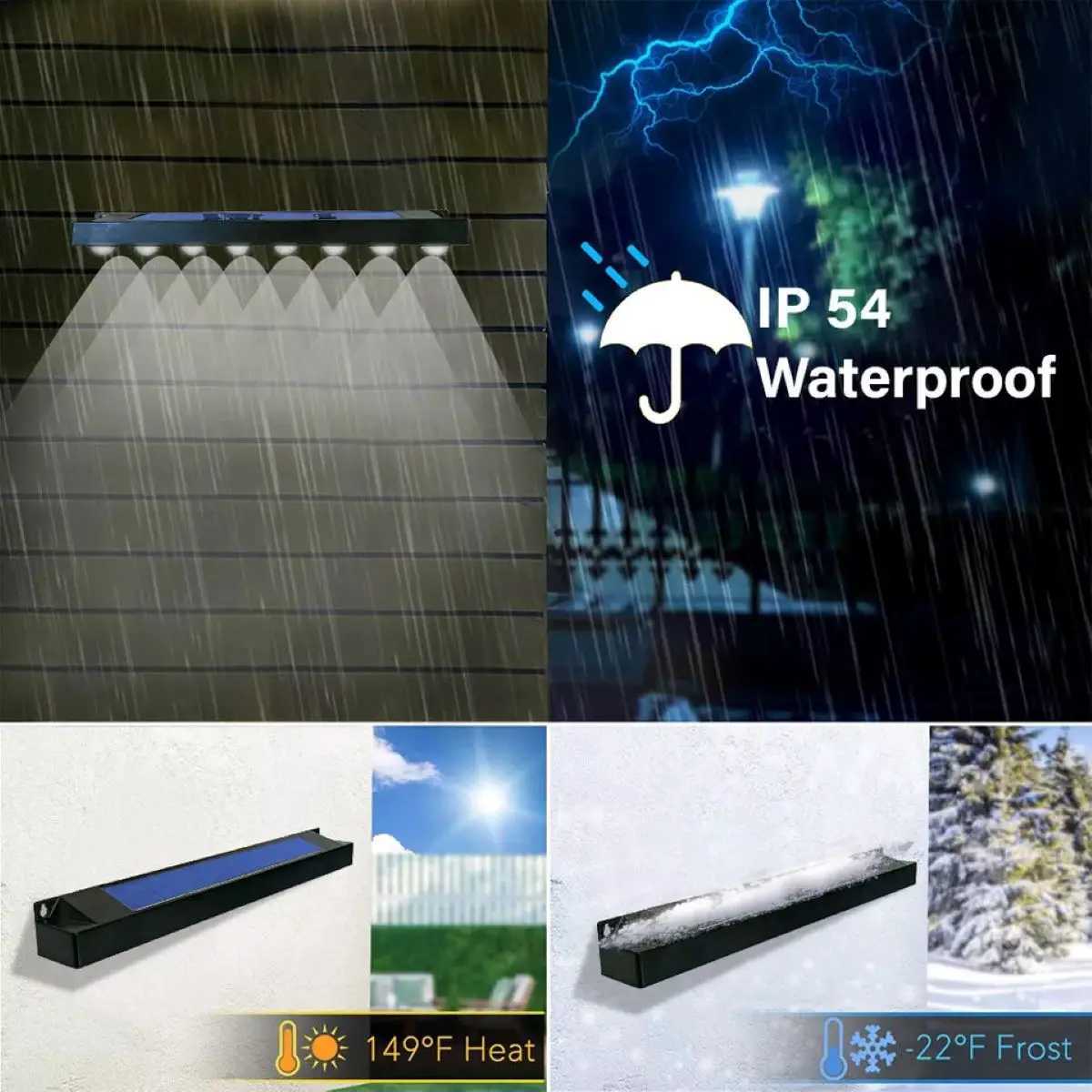 4/8LED 1pcs Solar Fence Light Waterproof Outdoor Path Garden Terrace Path Wall Light Warm Light White Light XJ250624