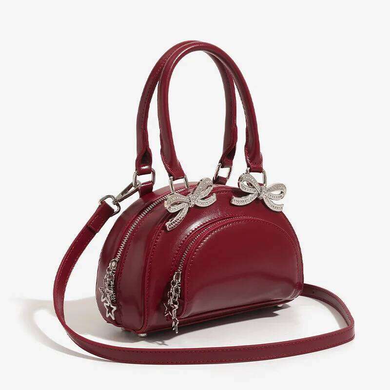 Designer Bag And Stylish Summer New Butterfly Embedded Dia Shell Tote Bag Designer Soft PU Leather Multifunction Bowling Handheld Luxury Bag