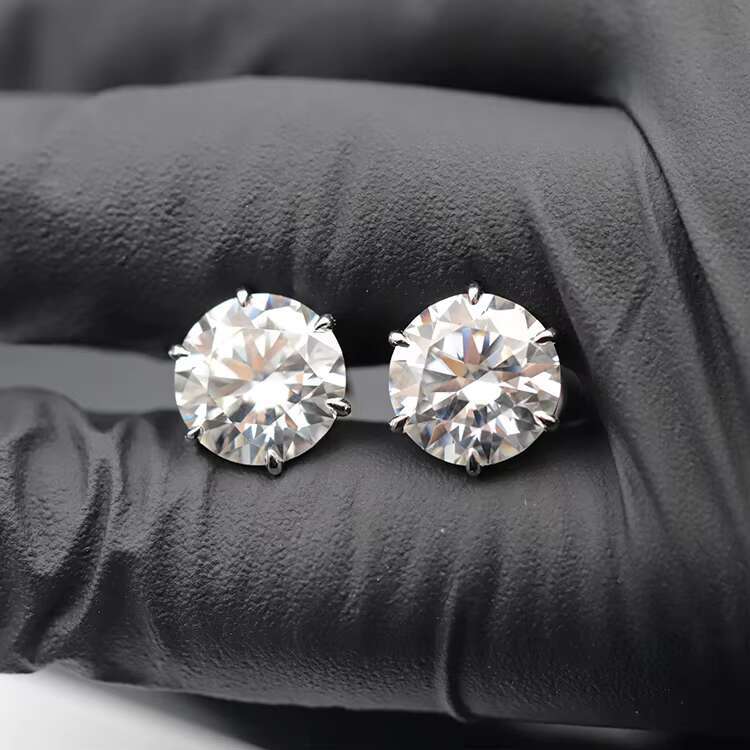 Custom Classic 14k Gold Material With 6ct Free Fire D Color Moissanite Diamond Earrings Stud Woman Jewelry