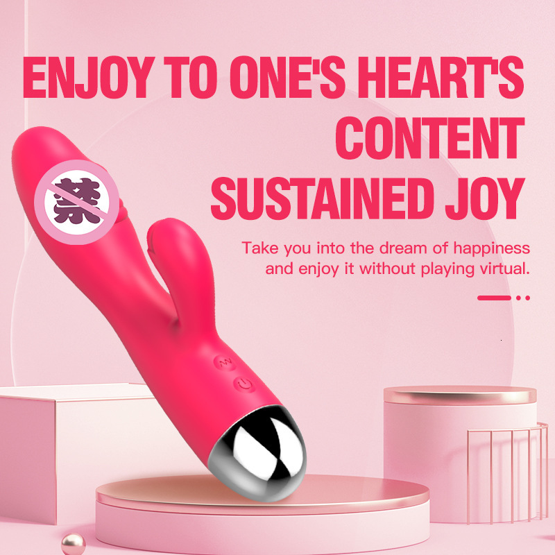 Haoqi Fun Adult Sex Toys Silicone Rechargeable Dual-Head Vibrator for Women Masturbation Massager