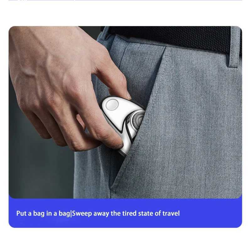 Mini Electric Shaver for Men Portable Beard Knife TYPE-C Charging Three-Head Shavers Face Body Razor with Digital Power Display W250625