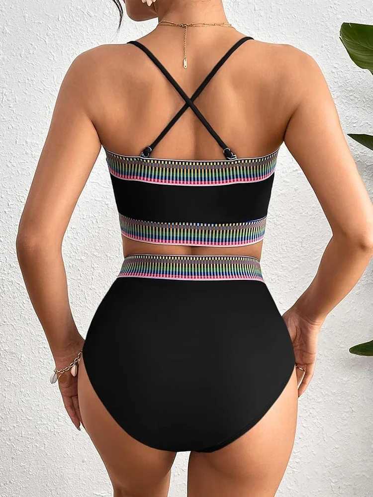 Two Piece Swimsuit Bikini 2025 Women High Waist Swimwear Brazilian Bikini Set Sexy Thong Bathing Suit Female Summer Beach WearXJ250624