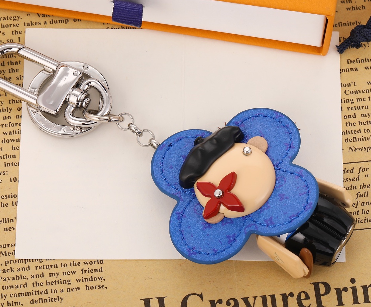 Luxurys keychain designer bag charm gold chain flower Women men Buckle jewelry Keyring Bag chain couple charm Car Key with box