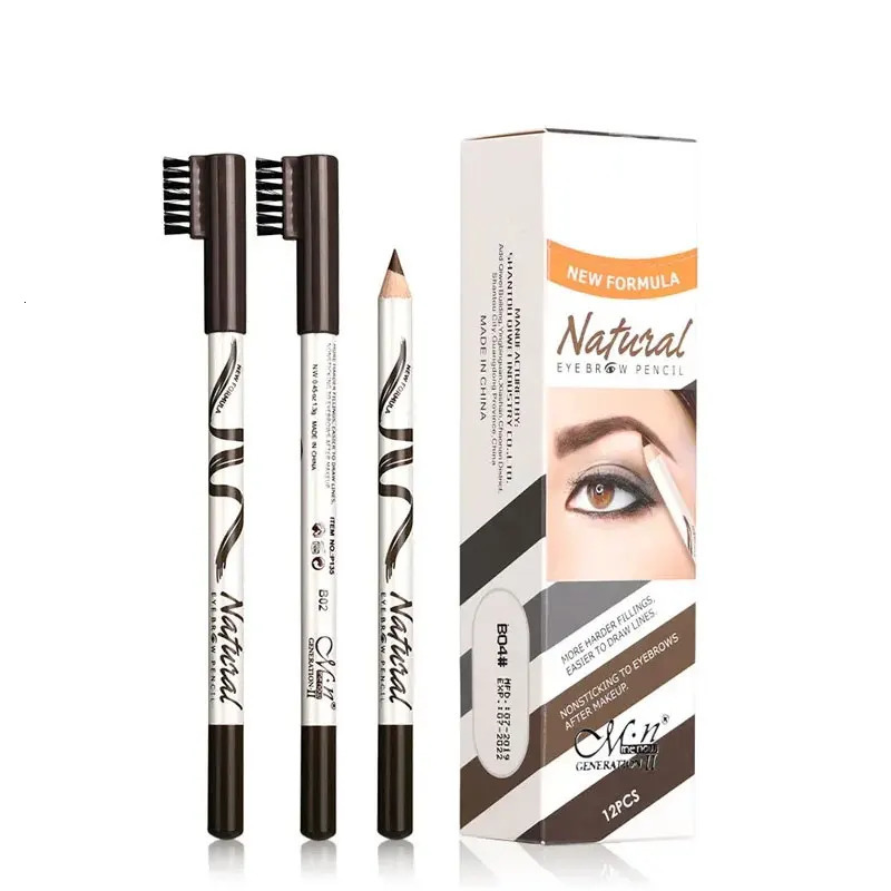 1PCS Hard core eyebrow pencil thin eyebrows with eyebrows 12 pieces five colors with distinct roots 250625