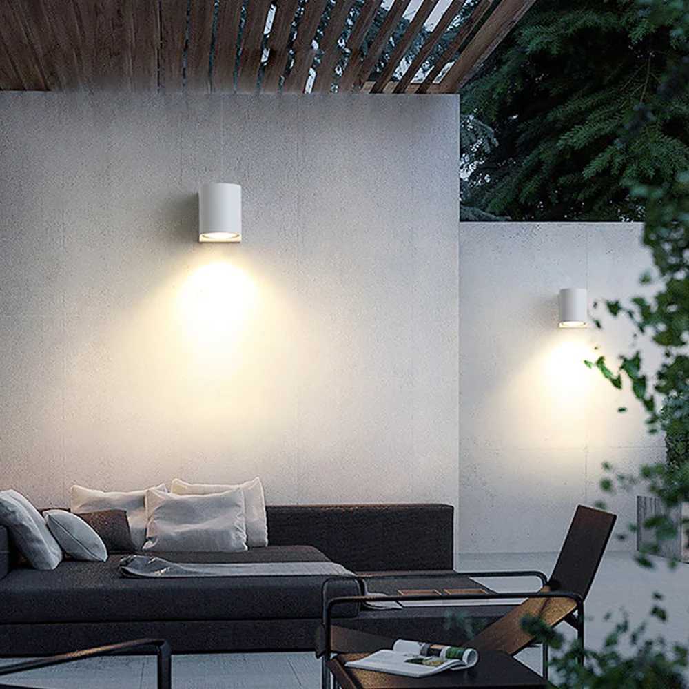 GU10 Base Outdoor Waterproof Wall Lights Garden Porch Wall Lighting LED Wall Lamps AC86-265V Indoor Bedroom Bedside Decoration XJ250624