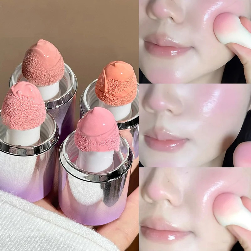 Face Liquid Blusher Smooth Cheek Eye Mousse Blush Matte Milk Purple Highlighter Stick Rouge Waterproof Contour Makeup 250625