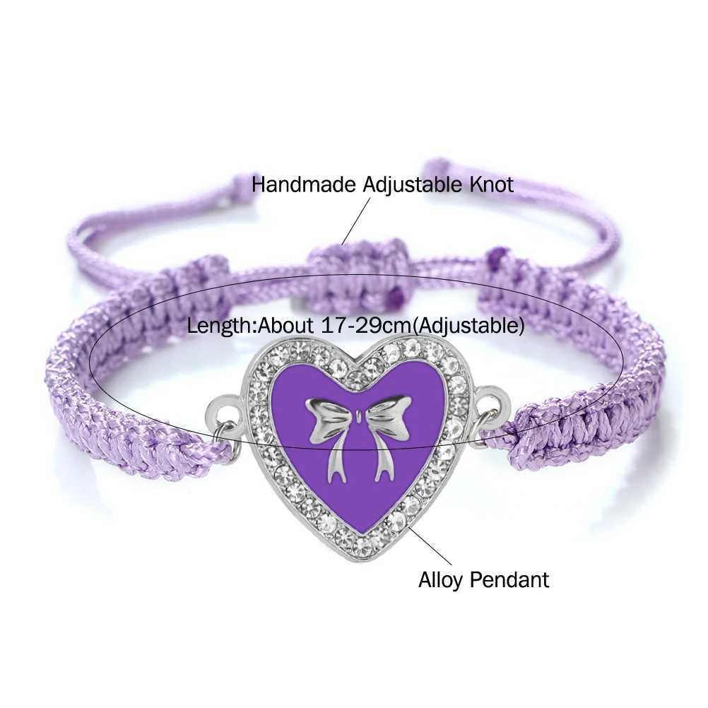 New Wen Rope Bracelets Hand Woven Purple Thread Bracelet Cute Pendant Bracelet Vintage Daisy Flower Bangle Girl Jewelry X250625