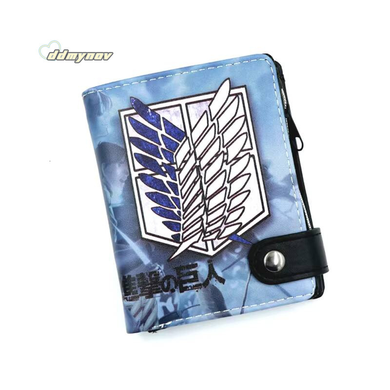 Anime AOT Short Wallet Bifold PU Leather Purse with Coin Pocket for Gift ddmynov