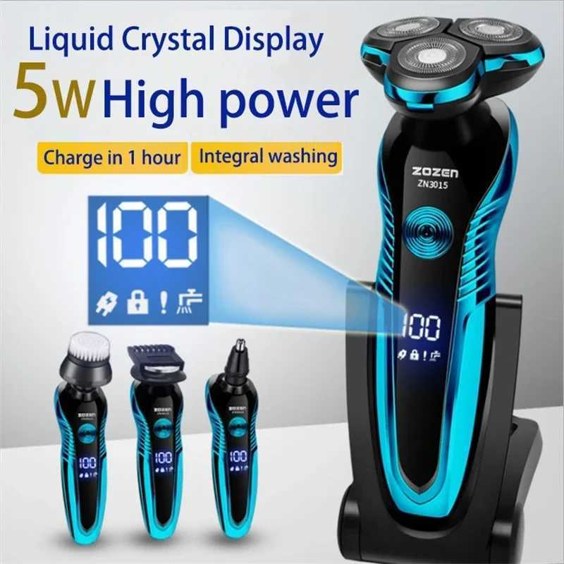 Electric Shaver Rechargeable Electric Razor Hair Clipper Cutting Shaving Machine for Men Beard Trimmer Wet-Dry Dual Use W250625