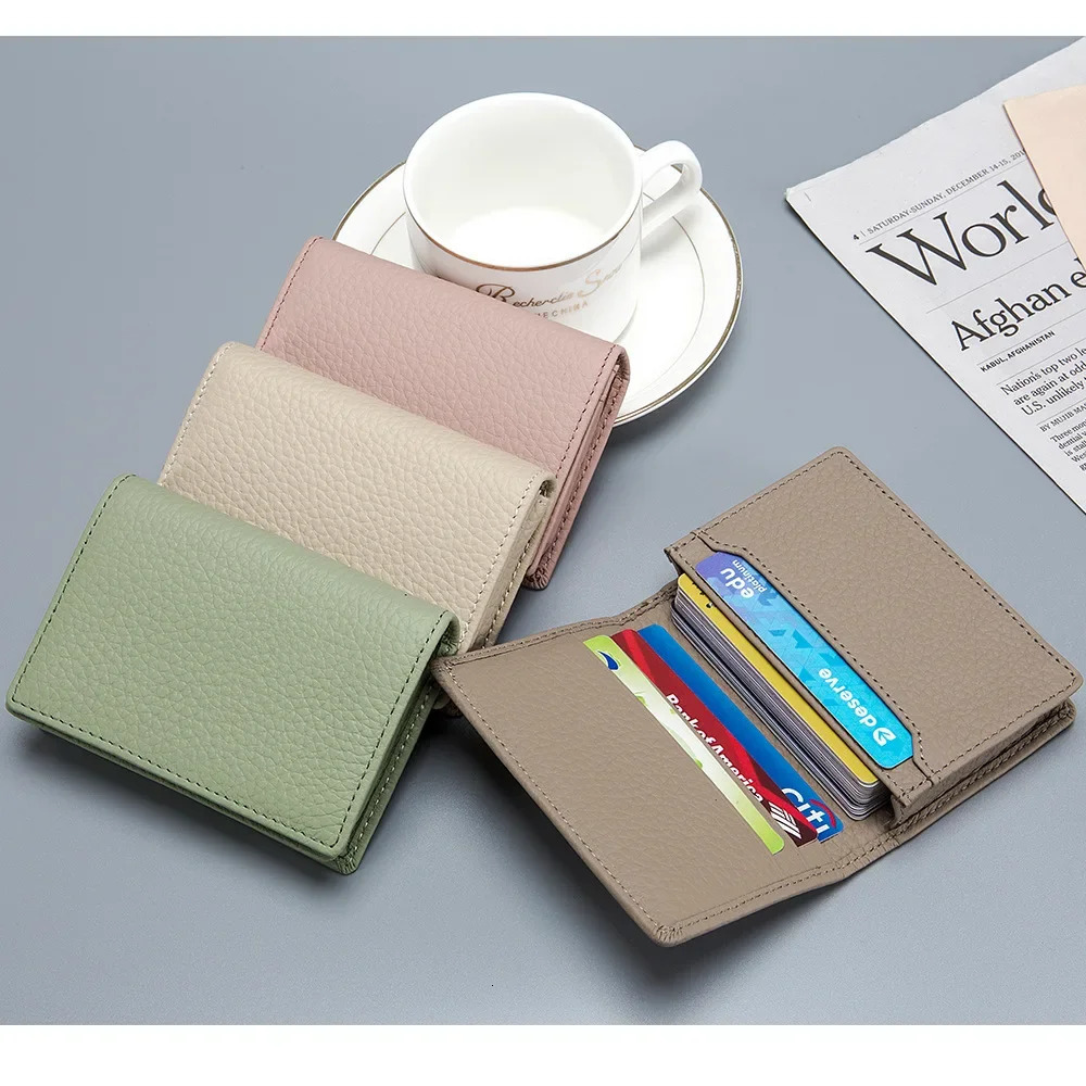 Fashion Genuine Leather Card Wallets Men Credit Card Holders Women Card ID Holder Male Organizer Business Cards Case Bag 250624