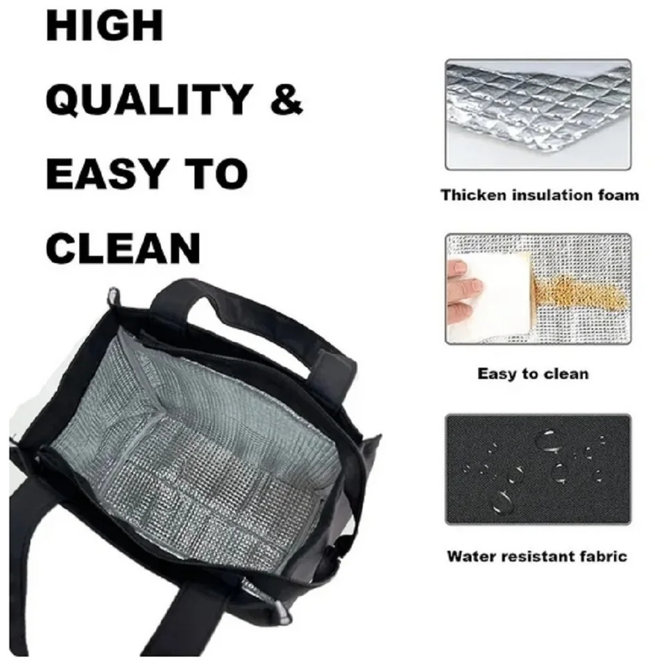 Large Capacity Lunch Bag with Aluminum Foil Insulation for Work Simple and Practical Top Handle Bag 250624