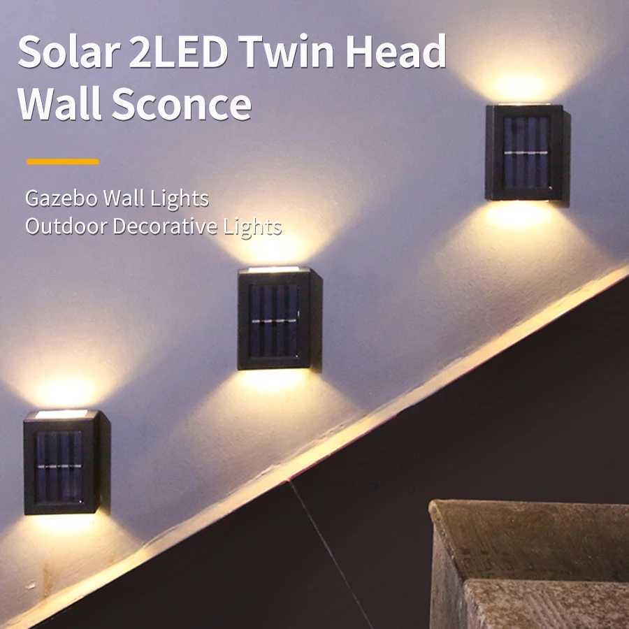 1-6PCs Solar Up and Down Spot Lights Outdoor Street Wall Light Lamp Solar Powered Sunlight Waterproof Solar Lamp Garden Decor XJ250624