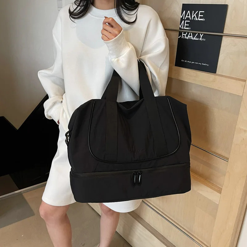 Casual Large-Capacity Travel Bag Womens Handbag Outing Lightweight Storage Luggage Bag Dry and Wet Separation Sports Fitness Ba 250623