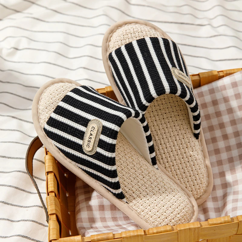 Men Soft Sole Four Season Slippers Women Casual Home Shoes Couple Unisex House Indoor Wooden Floor Silent Sandal Footwear 250624