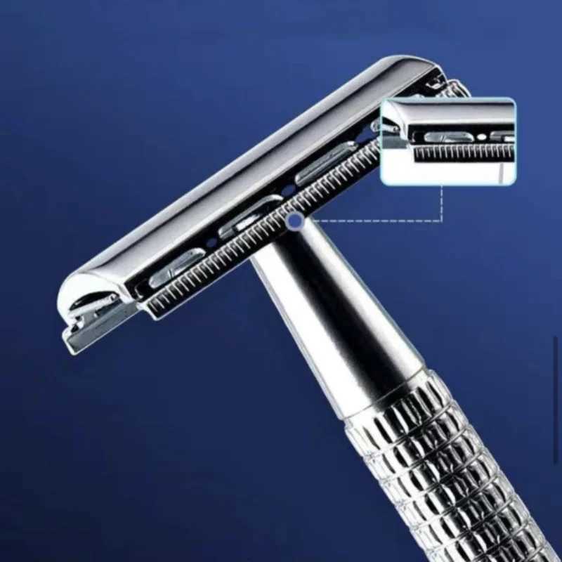 Classic Razor Handle Razor Holder Mens Shaving Face Razor Blades Shaving Machine Safety Stainless Steel For Men Barber Straight W250625