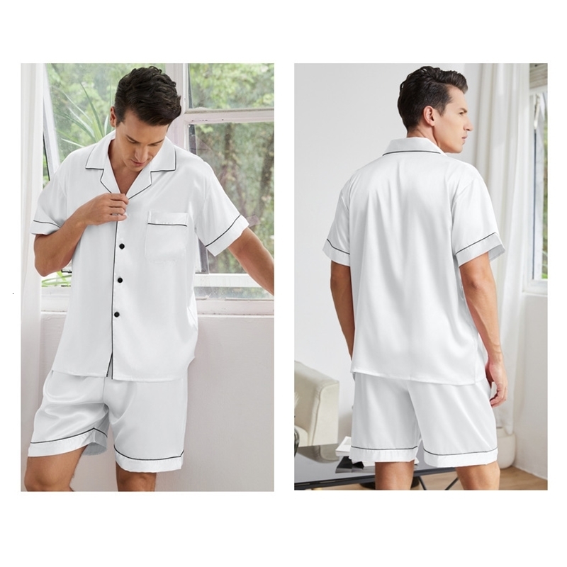 Summer mens lapel home set thin section pajamas large size shortsleeved suit y250614