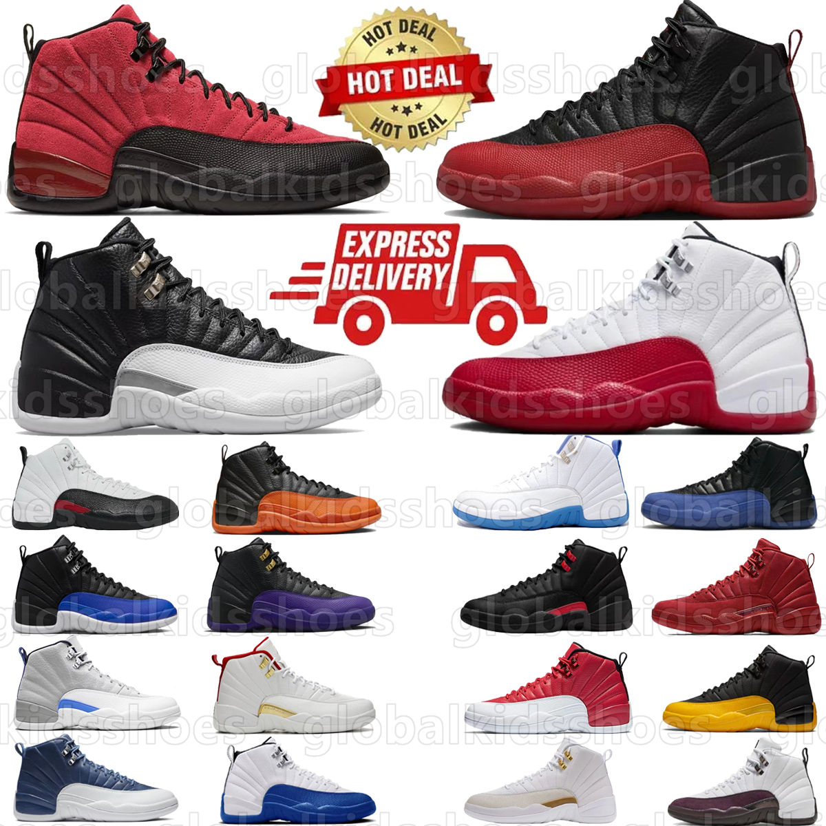 Desinger Shoes 12s High Cut Basketball Shoes Men Women Flu Game Varsity Red Game Royal Melo Briliant Orange Red Taxi Outdoor Sports Trainers